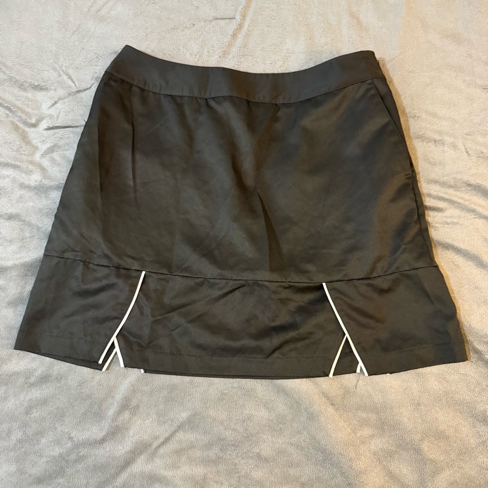 Adidas Black A-Line Mini Skirt with Slit - Size 8